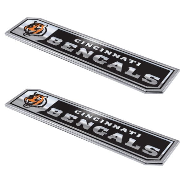 Cincinnati Bengals 2 Piece Heavy Duty Aluminum Embossed Truck Emblem Set 1