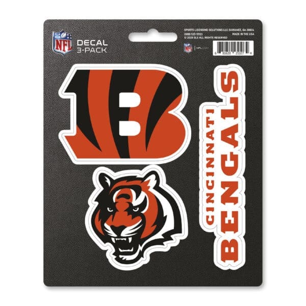 Cincinnati Bengals 3 Piece Decal Sticker Set 1