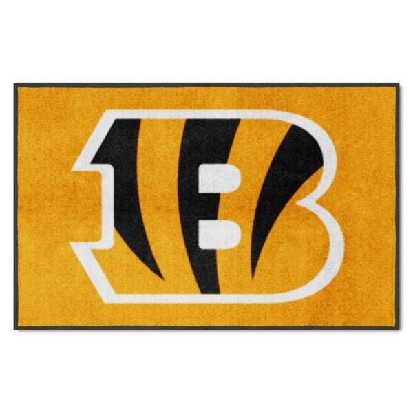 Cincinnati Bengals 4X6 High Traffic Mat with Durable Rubber Backing Landscape Orientation 1 scaled