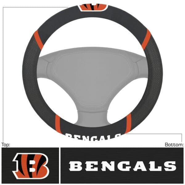 Cincinnati Bengals Embroidered Steering Wheel Cover 1