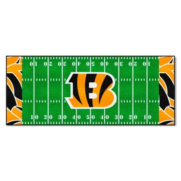 Cincinnati Bengals Football Field Runner Mat 30in. x 72in. XFIT Design 1 scaled