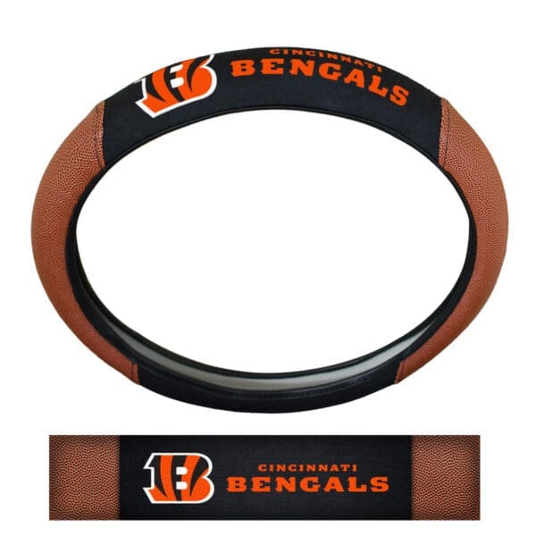 Cincinnati Bengals Football Grip Steering Wheel Cover 15 Diameter 1