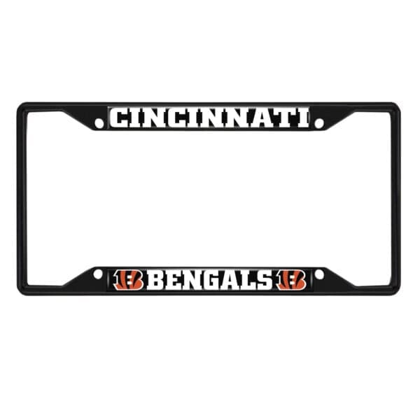 Cincinnati Bengals Metal License Plate Frame Black Finish 1