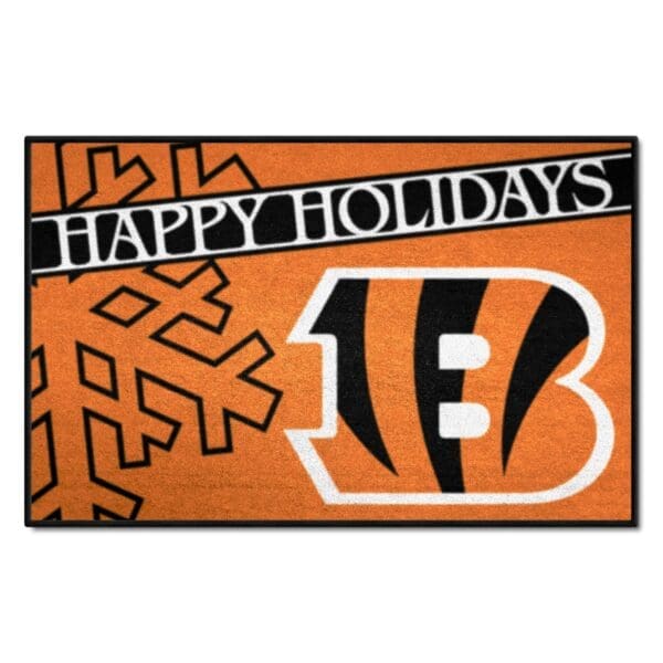 Cincinnati Bengals Starter Mat Accent Rug 19in. x 30in. Happy Holidays Starter Mat 1 scaled