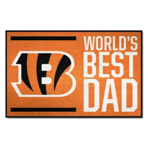 Cincinnati Bengals Starter Mat Accent Rug 19in. x 30in. Worlds Best Dad Starter Mat 1 scaled
