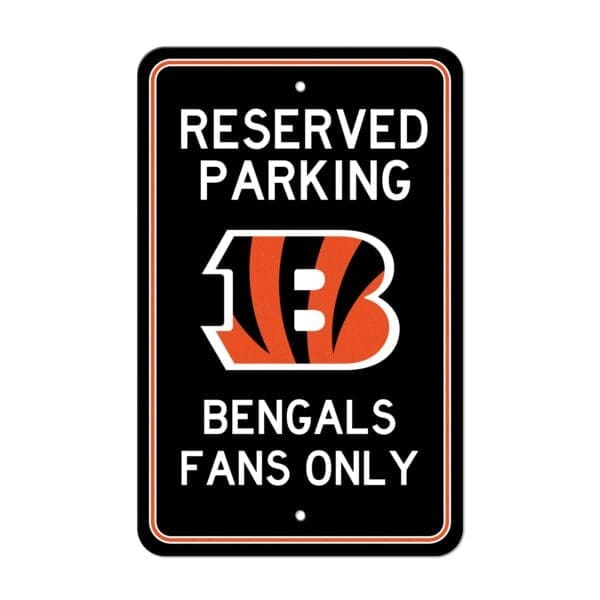 Cincinnati Bengals Team Color Reserved Parking Sign Decor 18in. X 11.5in. Lightweight 1 scaled
