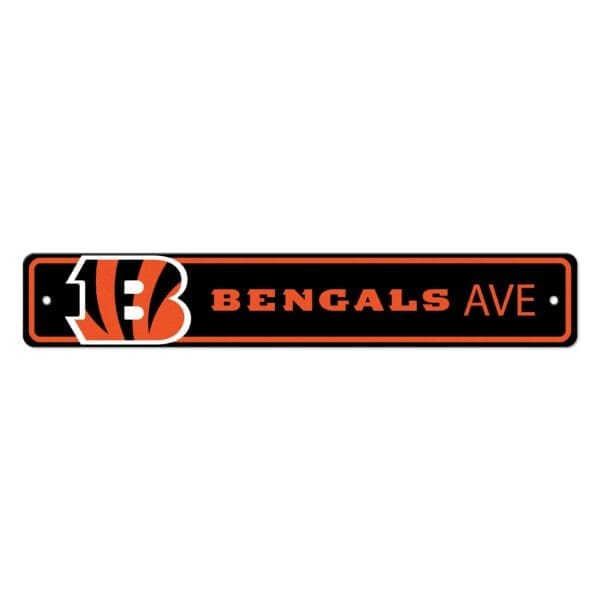 Cincinnati Bengals Team Color Street Sign Decor 4in. X 24in. Lightweight 1 scaled