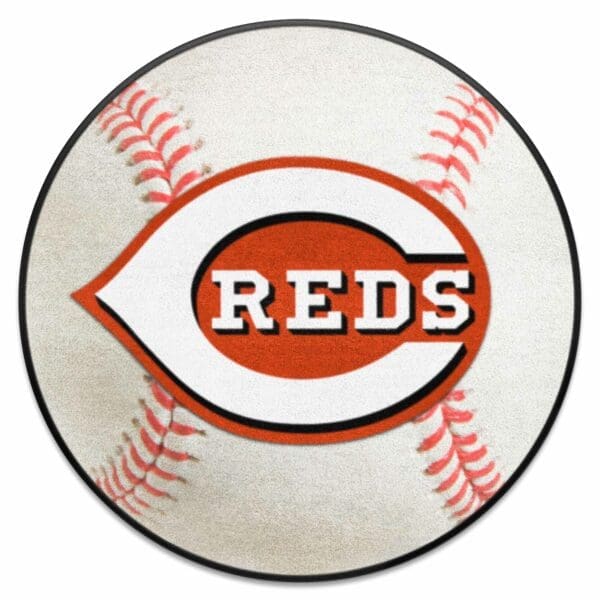Cincinnati Reds Baseball Rug 27in. Diameter 1 1 scaled