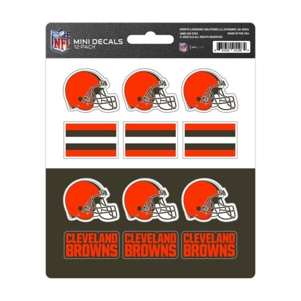 Cleveland Browns 12 Count Mini Decal Sticker Pack 1