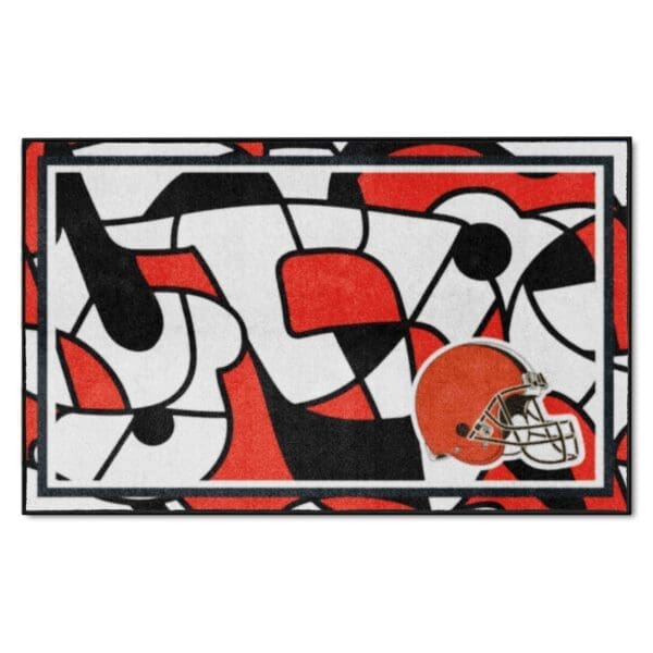 Cleveland Browns 4ft. x 6ft. Plush Area Rug XFIT Design 1 scaled