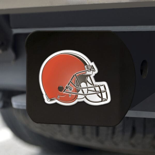 Cleveland Browns Black Metal Hitch Cover - 3D Color Emblem