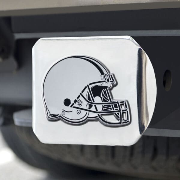 Cleveland Browns Chrome Metal Hitch Cover with Chrome Metal 3D Emblem