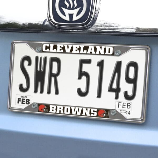 Cleveland Browns Chrome Metal License Plate Frame
