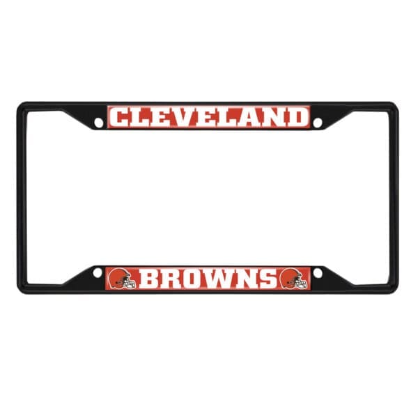 Cleveland Browns Metal License Plate Frame Black Finish 1