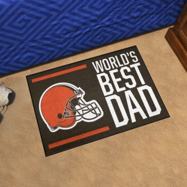 Cleveland Browns Starter Mat Accent Rug - 19in. x 30in. World's Best Dad Starter Mat