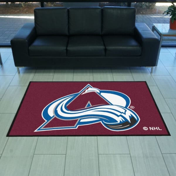 Colorado Avalanche 4X6 High-Traffic Mat with Durable Rubber Backing - Landscape Orientation-12845