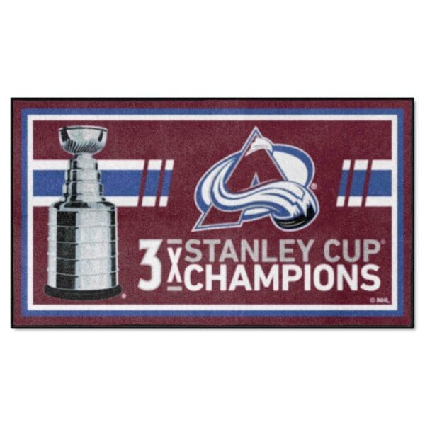 Colorado Avalanche Dynasty 3ft. x 5ft. Plush Area Rug 34304 1 scaled