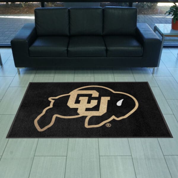 Colorado Buffaloes 4X6 High-Traffic Mat with Durable Rubber Backing - Landscape Orientation
