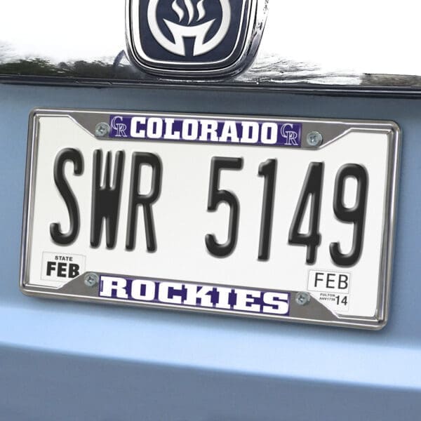 Colorado Rockies Chrome Metal License Plate Frame