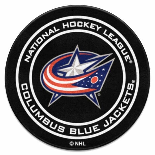 Columbus Blue Jackets Hockey Puck Rug 27in. Diameter 10572 1 scaled