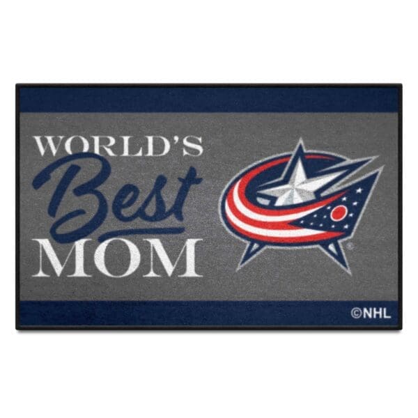 Columbus Blue Jackets Worlds Best Mom Starter Mat Accent Rug 19in. x 30in. 34145 1 scaled