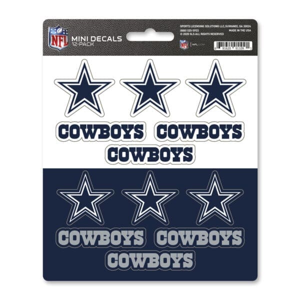 Dallas Cowboys 12 Count Mini Decal Sticker Pack 1