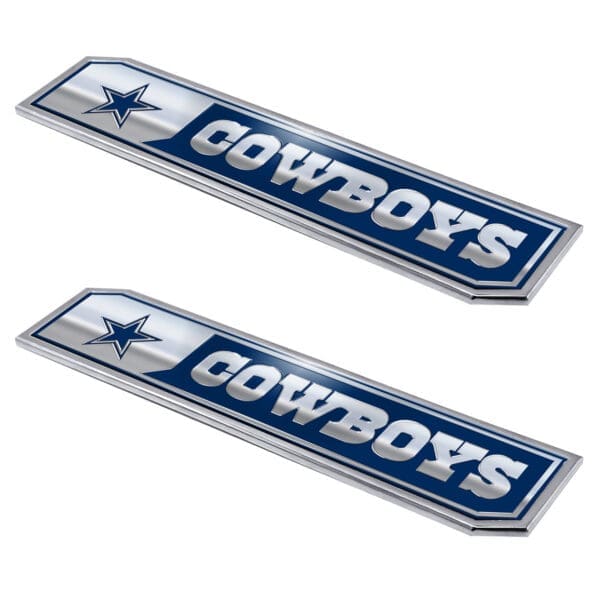 Dallas Cowboys 2 Piece Heavy Duty Aluminum Embossed Truck Emblem Set 1