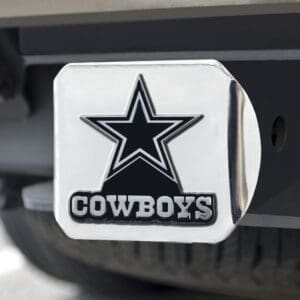 Dallas Cowboys Chrome Metal Hitch Cover with Chrome Metal 3D Emblem
