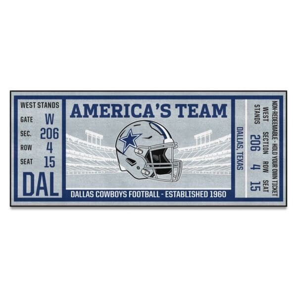Dallas Cowboys Ticket Runner Rug 30in. x 72in 1 scaled