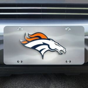 Denver Broncos 3D Stainless Steel License Plate