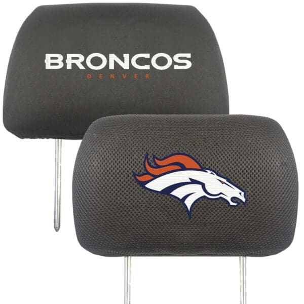 Denver Broncos Embroidered Head Rest Cover Set 2 Pieces 1