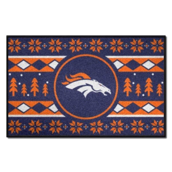 Denver Broncos Holiday Sweater Starter Mat Accent Rug 19in. x 30in 1 scaled