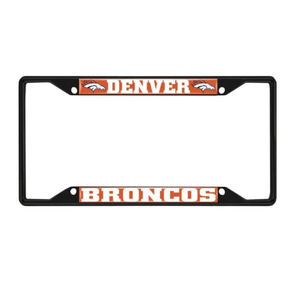 Denver Broncos Metal License Plate Frame Black Finish 1