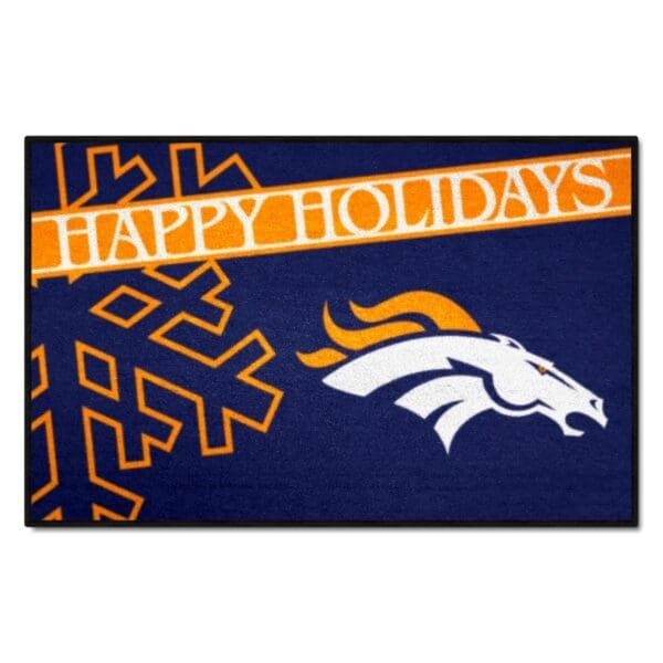 Denver Broncos Starter Mat Accent Rug 19in. x 30in. Happy Holidays Starter Mat 1 scaled
