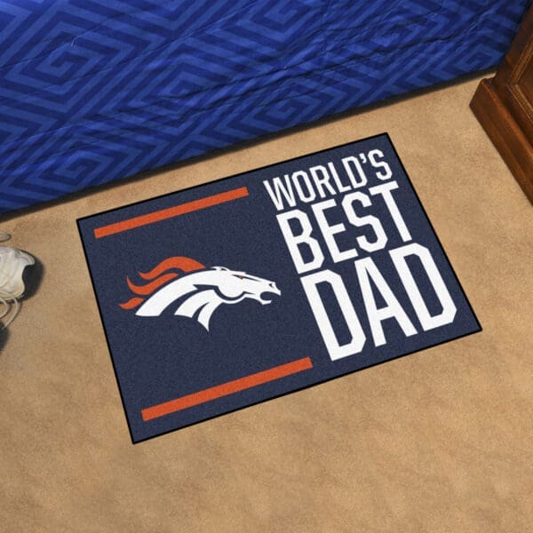 Denver Broncos Starter Mat Accent Rug - 19in. x 30in. World's Best Dad Starter Mat