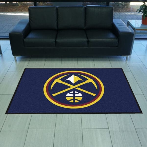 Denver Nuggets 4X6 High-Traffic Mat with Durable Rubber Backing - Landscape Orientation-9911