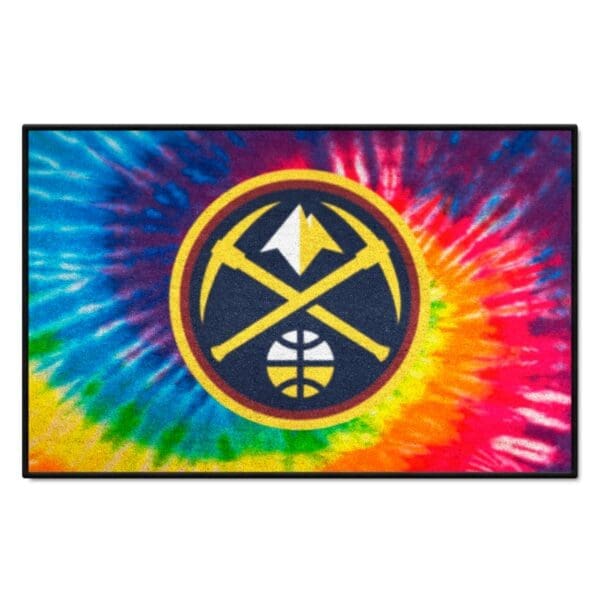 Denver Nuggets Tie Dye Starter Mat Accent Rug 19in. x 30in. 34381 1 scaled