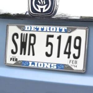 Detroit Lions Chrome Metal License Plate Frame