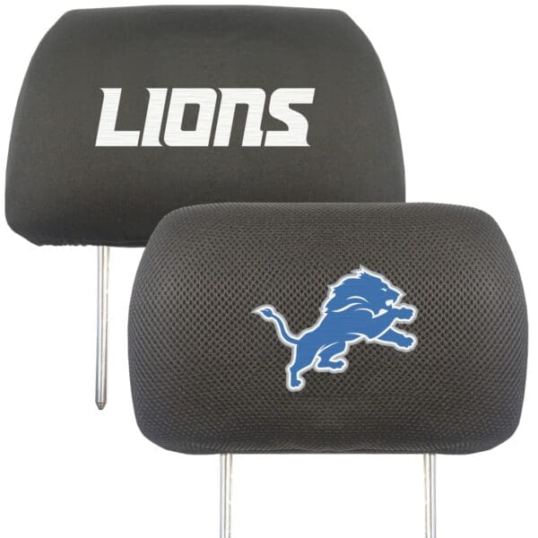 Detroit Lions Embroidered Head Rest Cover Set 2 Pieces 1