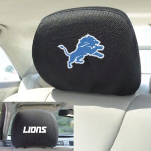 Detroit Lions Embroidered Head Rest Cover Set - 2 Pieces