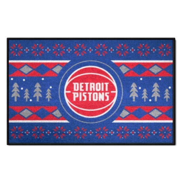 Detroit Pistons Holiday Sweater Starter Mat Accent Rug 19in. x 30in. 26823 1 scaled