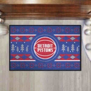 Detroit Pistons Holiday Sweater Starter Mat Accent Rug - 19in. x 30in.-26823