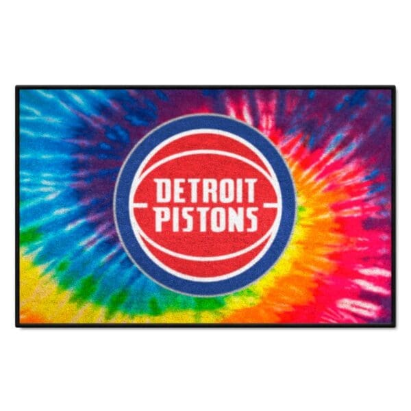 Detroit Pistons Tie Dye Starter Mat Accent Rug 19in. x 30in. 34383 1 scaled