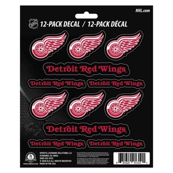 Detroit Red Wings 12 Count Mini Decal Sticker Pack 61142 1