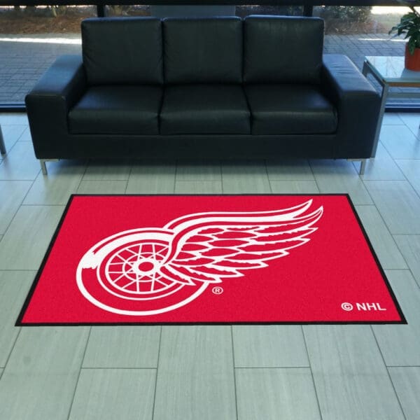 Detroit Red Wings 4X6 High-Traffic Mat with Durable Rubber Backing - Landscape Orientation-12851
