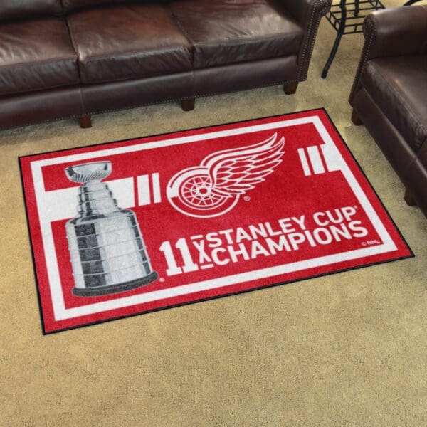 Detroit Red Wings Dynasty 4ft. x 6ft. Plush Area Rug-34309