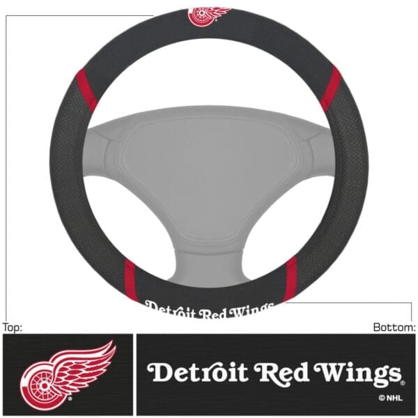 Detroit Red Wings Embroidered Steering Wheel Cover 14792 1