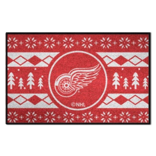 Detroit Red Wings Holiday Sweater Starter Mat Accent Rug 19in. x 30in. 26854 1 scaled