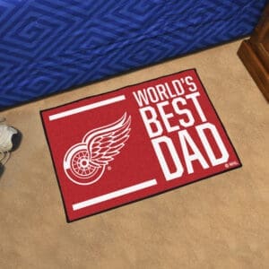 Detroit Red Wings Starter Mat Accent Rug - 19in. x 30in. World's Best Dad Starter Mat-31154