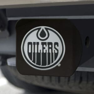Edmonton Oilers Black Metal Hitch Cover with Metal Chrome 3D Emblem-20999